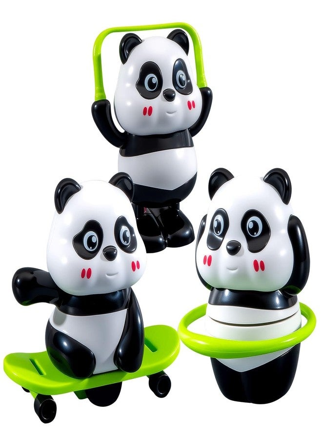Cojuz Cute Panda Action Toy Set for Kids (3 PCS) | Interactive Moving & Rotating Panda Figures | Fun Educational Animal Toys for Boys & Girls Age 3+ | Safe Playtime Gift for Children - Image 1