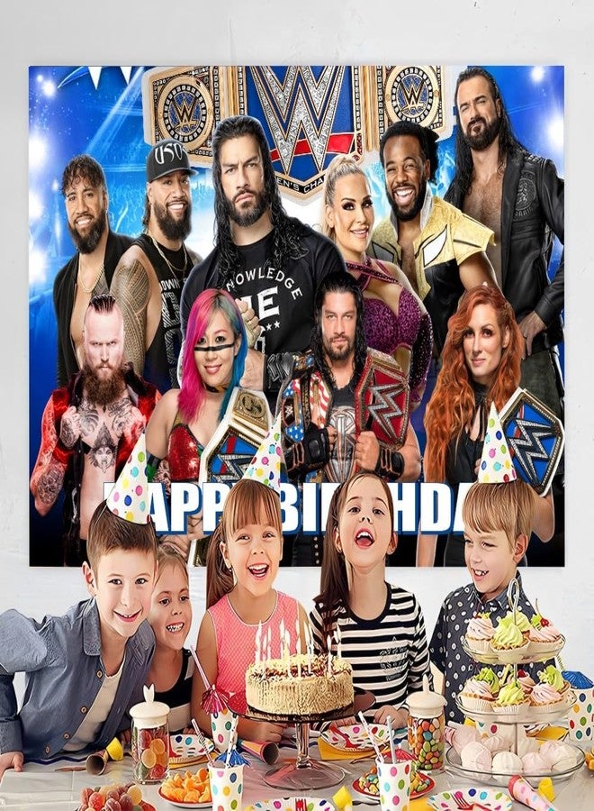 ARHAVI Wall Decor Backdrop for Wresting Themed Decorations, Wresting Banner for Birthday Party Supplies (5x3ft) - Image 4