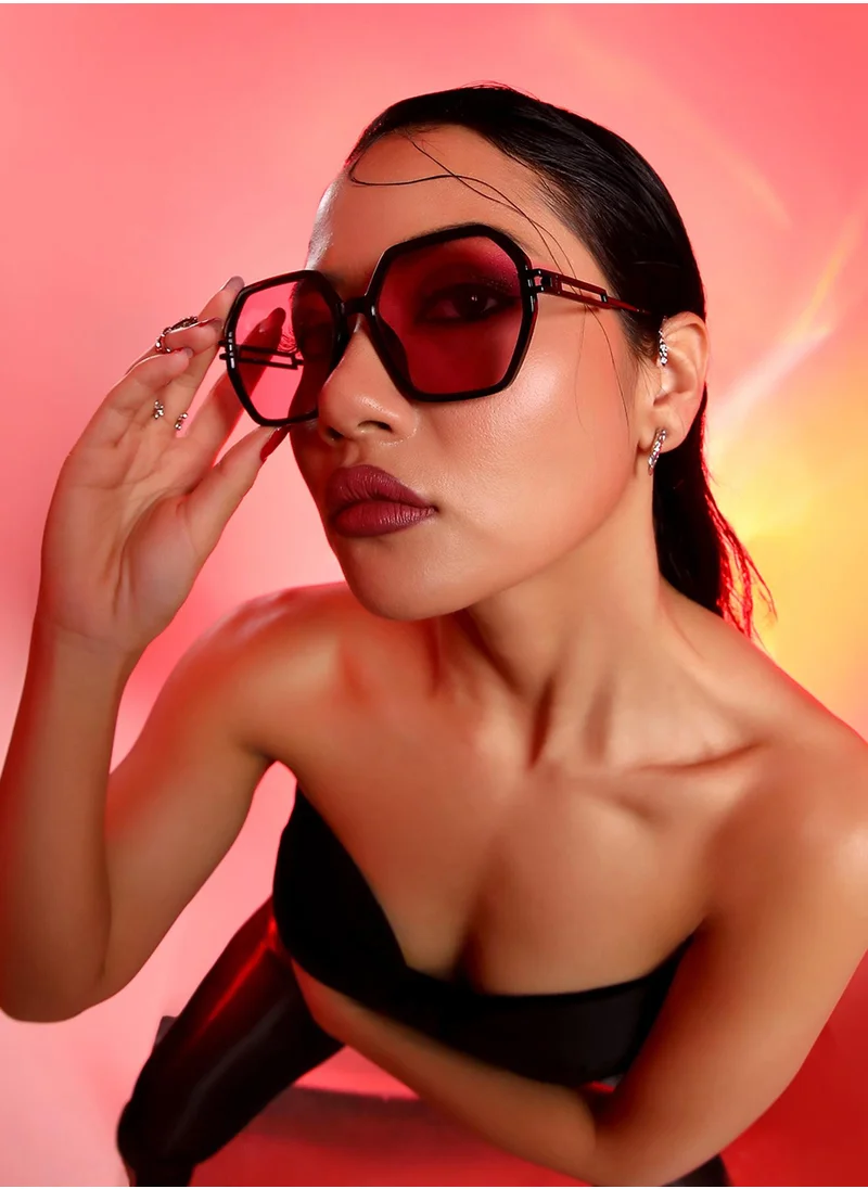 صوص هاوت Full Rim Geometric Sunglasses