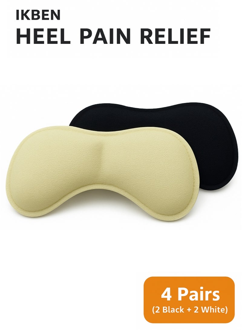 IKBEN Heel Cushion Pads 4 Pairs – Self-Adhesive Heel Inserts for Pain Relief, Anti-Slip & Shoe Comfort - Image 1