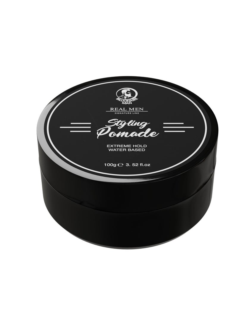 BILLIONAIRE HAIR MAN STYLING POMADE EXTREME HOLD AND WATER BASED 100G - Image 1