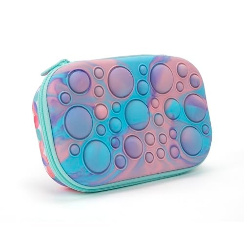 Zipit حافظة أقلام ZIPIT Bubble للفتيات، صندوق أقلام سيليكوني للحس الحركي للمدرسة، صندوق منظم للمكتب بسعة كبيرة، أزرق بنفسجي - Image 3