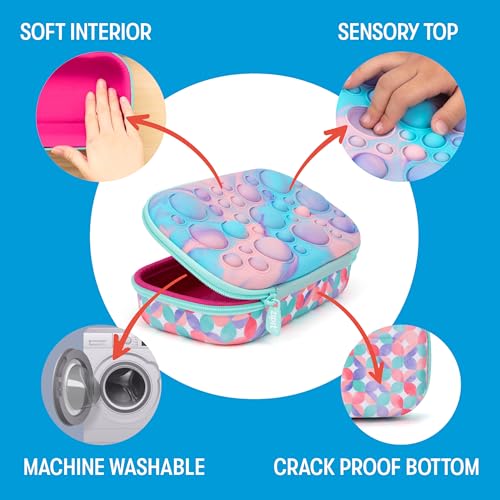 Zipit حافظة أقلام ZIPIT Bubble للفتيات، صندوق أقلام سيليكوني للحس الحركي للمدرسة، صندوق منظم للمكتب بسعة كبيرة، أزرق بنفسجي - Image 2