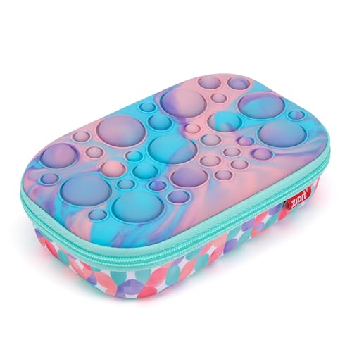 Zipit حافظة أقلام ZIPIT Bubble للفتيات، صندوق أقلام سيليكوني للحس الحركي للمدرسة، صندوق منظم للمكتب بسعة كبيرة، أزرق بنفسجي - Image 1