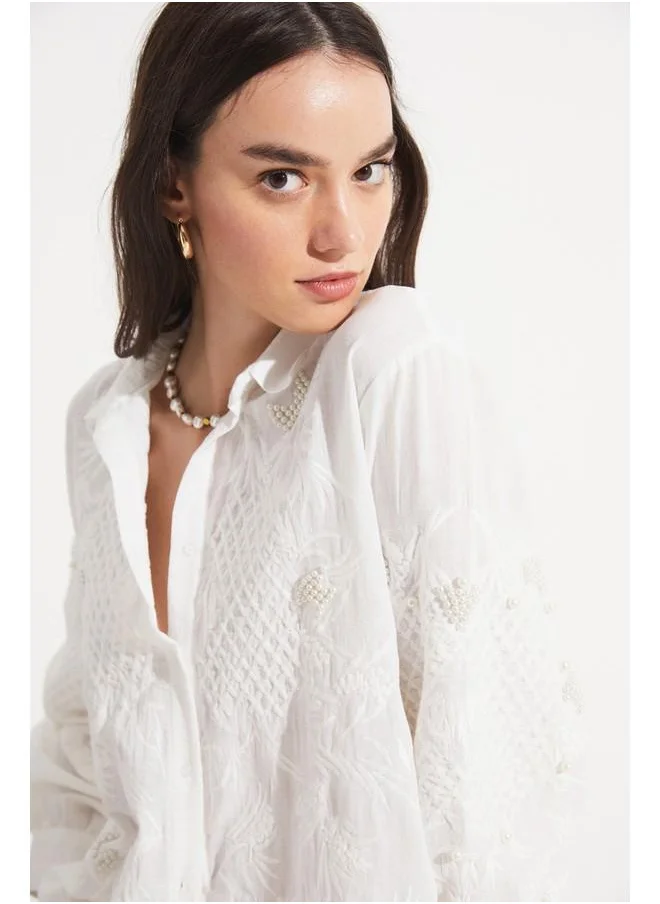 جون June Exclusive Embroidery Detailed Shirt