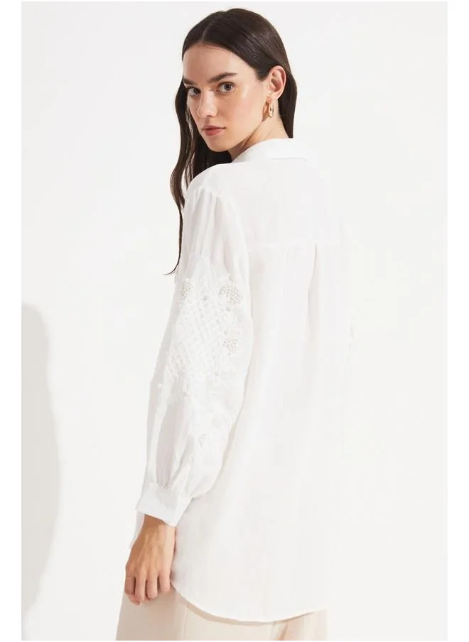 جون June Exclusive Embroidery Detailed Shirt