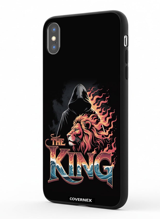 Covernex Apple iPhone Xs Protective Case Cover Printed Featuring The King Lion and Hooded Figure - Image 1