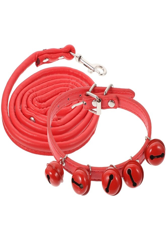 Balacoo Pet Collar and Leash Combo Jingle Bell Dog Collar Pulling Leash Rope Strap for Daily Use Outdoor Supplies Christmas Pet - Image 1