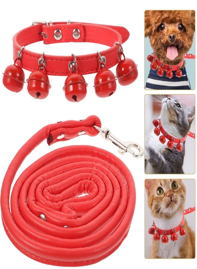 Balacoo Pet Collar and Leash Combo Jingle Bell Dog Collar Pulling Leash Rope Strap for Daily Use Outdoor Supplies Christmas Pet - Image 3
