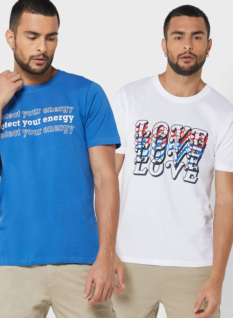 Seventy Five 2 Pack Printed T Shirts