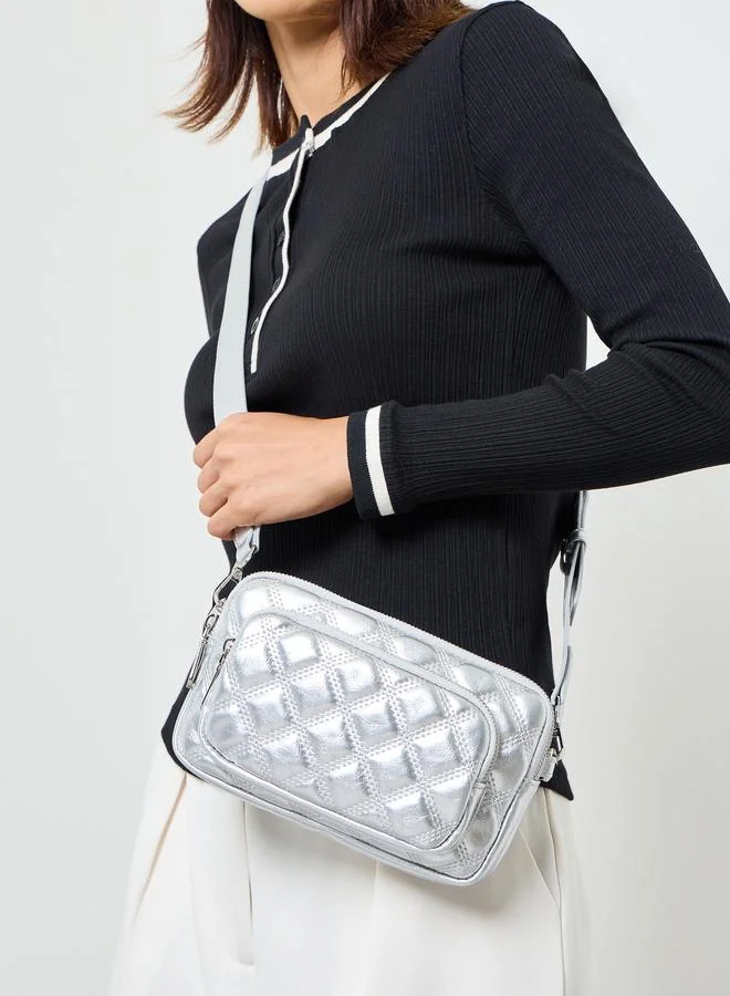 Styli  Silver Quilted Crossbody Bag for Women | Best Price UAE