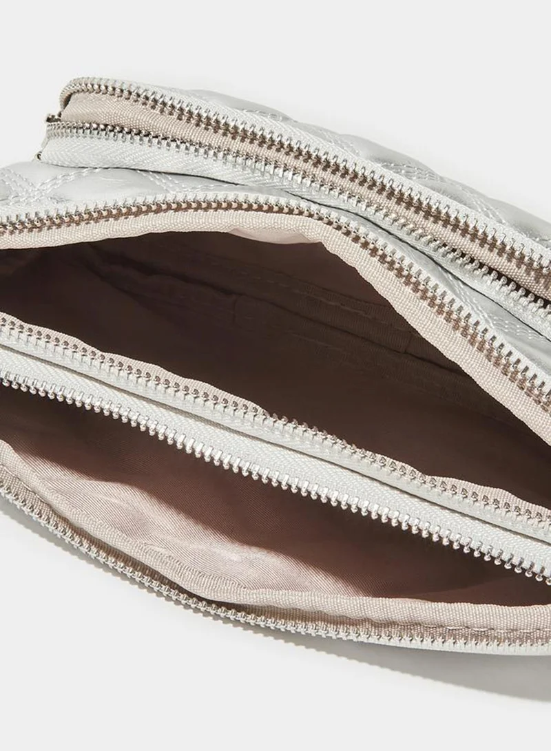 Styli  Silver Quilted Crossbody Bag for Women | Best Price UAE