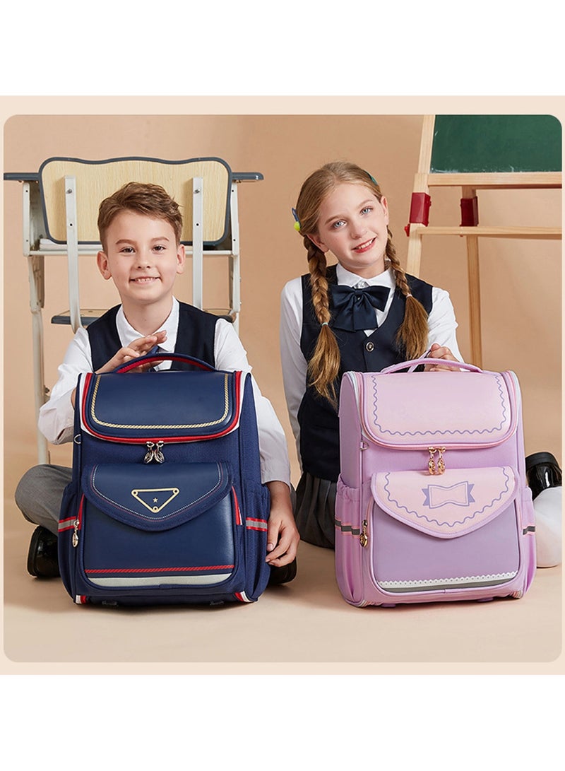 SKY VIEW Kids Backpack Boys And Girls Classic British Style Lightweight Schoolbag Large Capacity Laptop Bookbags For Teens Students With Ergonomic Cushioning(Pink Big) - Image 4