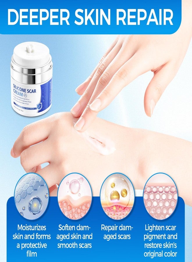 Bellisinno Scar Cream, Silicone Scar Gel, Professional Scar Removal Cream for Surgical Scars, Stretch Marks, Keloids, Burns, Acne, Old and New Scars, 1.76 oz (50ml - Image 2