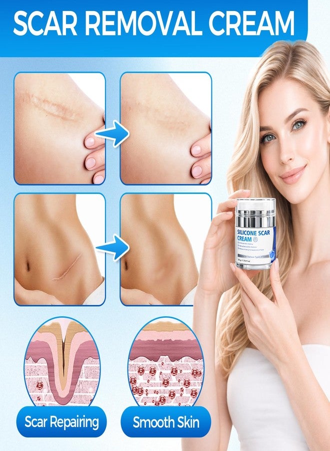 Bellisinno Scar Cream, Silicone Scar Gel, Professional Scar Removal Cream for Surgical Scars, Stretch Marks, Keloids, Burns, Acne, Old and New Scars, 1.76 oz (50ml - Image 3