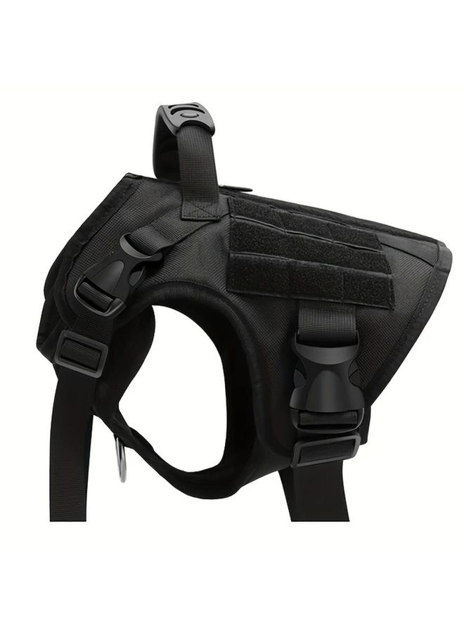 Tactical Dog Vest with 4ft Leash Durable Black Dog Harness for Medium and Large Dogs XL Size Adjustable Straps Secure Buckles Ergonomic Design for Outdoor Training Hiking and Tactical Use Without Battery - Image 3