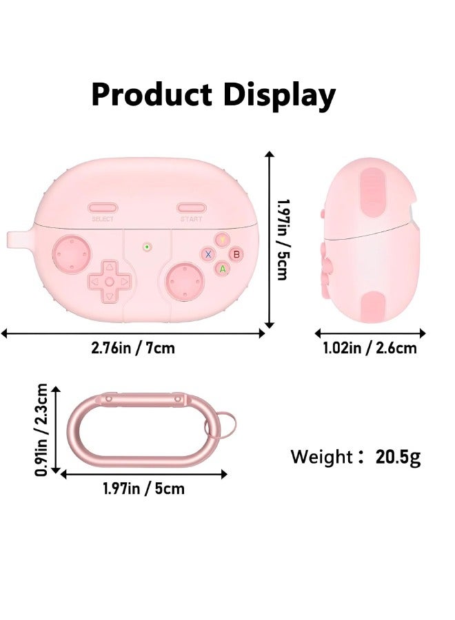 Huawei FreeBuds Pro 3 Case, 3D Game Console Design, FreeBuds Pro 3 Cover with Keychain for Men Women, Rugged Shockproof Soft Silicone Protective Case Cover for HUAWEI FreeBuds Pro 3, Pink - Image 2