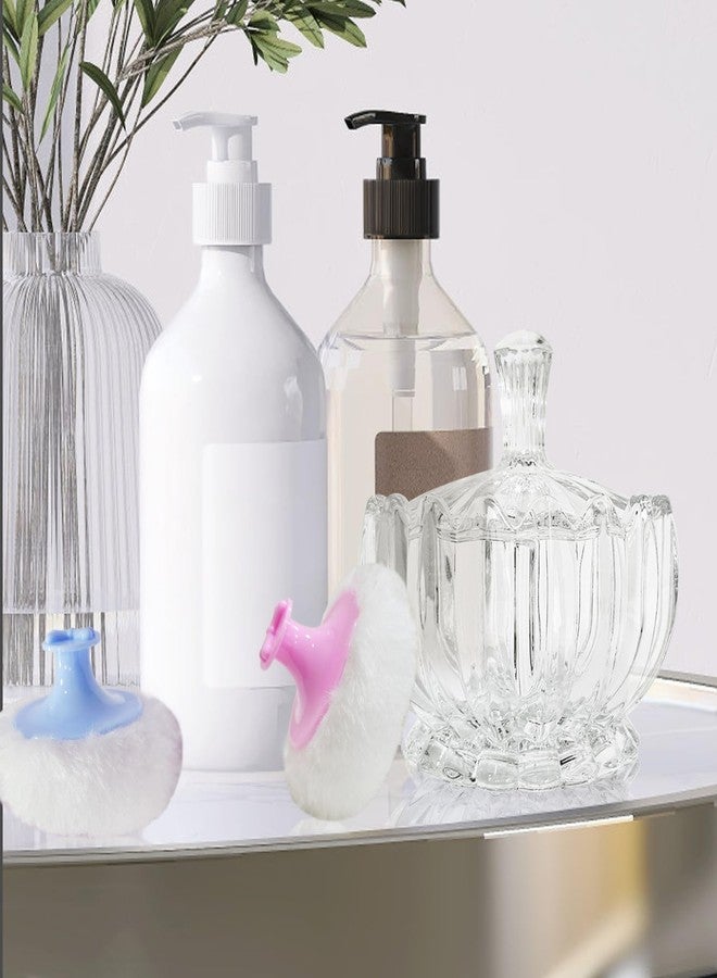 Jolbndcv 3 Pcs Large Body Powder Puff and Container,Glass Reusable Box Crystal Case Jar with Soft Puff Pumpkin Shaped - Image 5