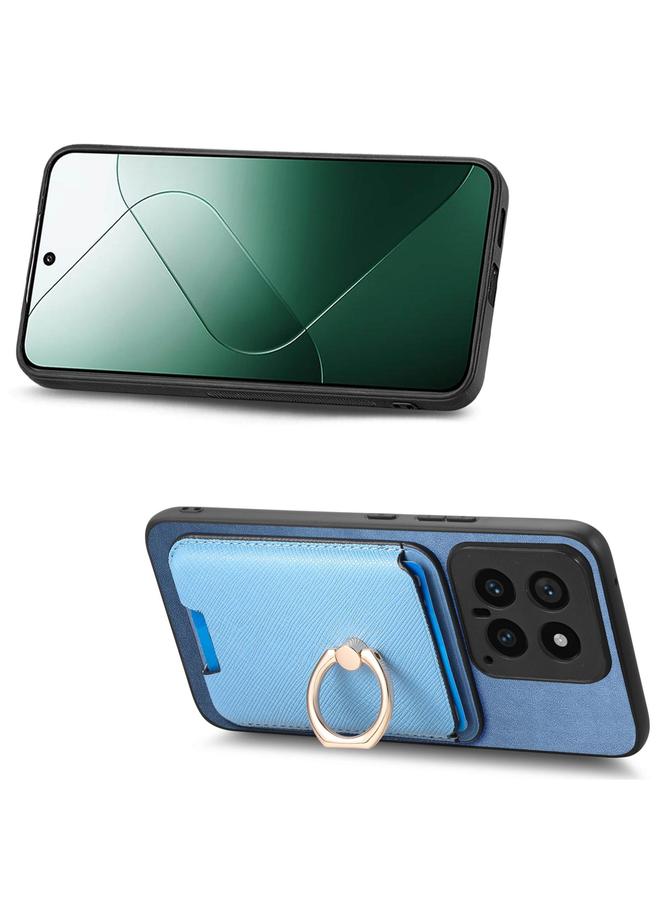 اس-توب جراب لهاتف Redmi Note 13 Pro 4G / Poco M6 Pro 4G جراب جلدي بتصميم متقاطع عتيق مع حلقة عمودية وحقيبة بطاقات MagSafe - Image 4
