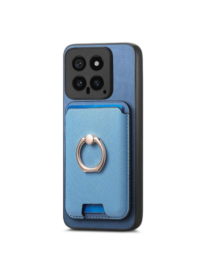 اس-توب جراب لهاتف Redmi Note 13 Pro 4G / Poco M6 Pro 4G جراب جلدي بتصميم متقاطع عتيق مع حلقة عمودية وحقيبة بطاقات MagSafe - Image 2
