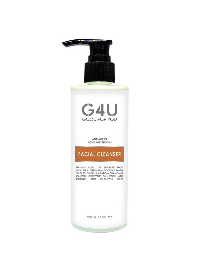 G4U Face Wash Facial Cleanser For Women And Men. For Oily Dry Sensitive Normal All Skin Types. Natural Plant Based With Vitamin C. Ideal For Daily Use At Home Spas And Salons. 8.5 Fl Oz - Image 1