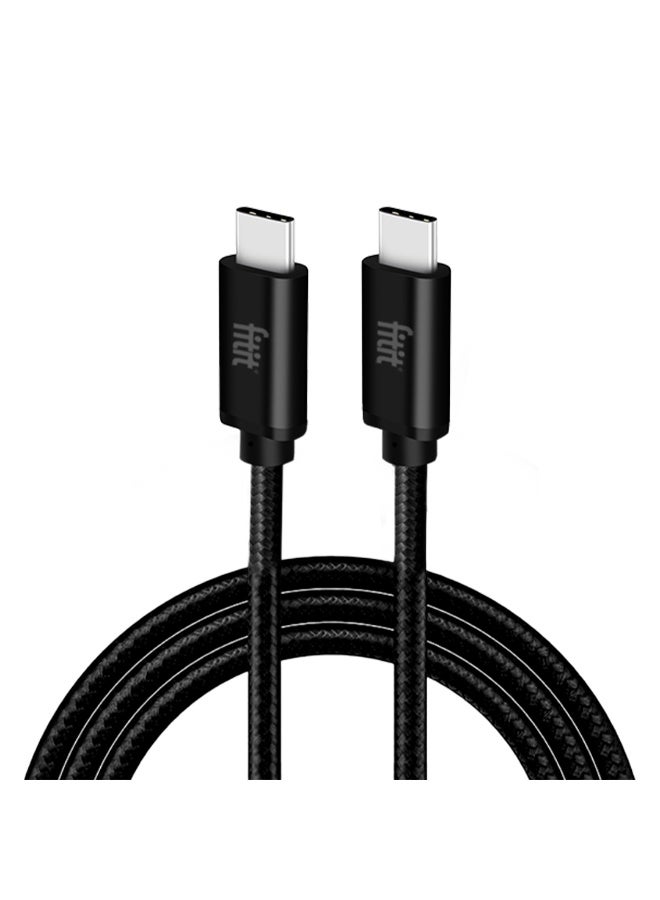FITIT كابل USB-C إلى USB-C بطول 2م – شحن سريع 100 واط PD، مضفر من النايلون، متين مع عمر انحناء يزيد عن 20,000، غلاف من الألمنيوم – fitit - Image 1