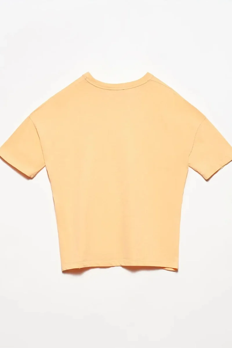 Dilvin Pale Orange DILVIN Women's Cotton Crew Neck T-Shirt for Women | Best Price UAE