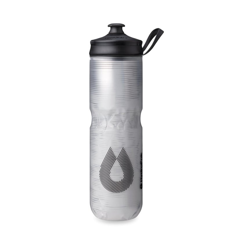 HydraPak Polar Bottle Polar Sport Insulated Water Bottle BPAFree Sport Bike Squeeze Bottle with Handle Pulse White 700ml 24oz