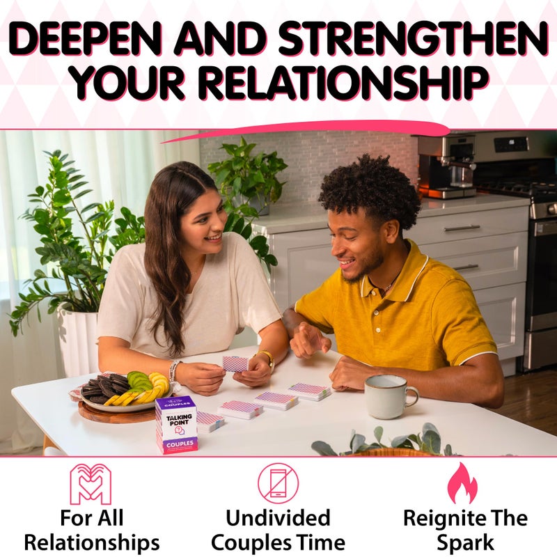 TALKING POINT CARDS 200 Couples Conversation Cards - Dating Card Game for Adults - Enjoy Better Relationships and Deeper Intimacy - Fun Couples Game for Date Night  Valentine Card Games for Couples - Image 2