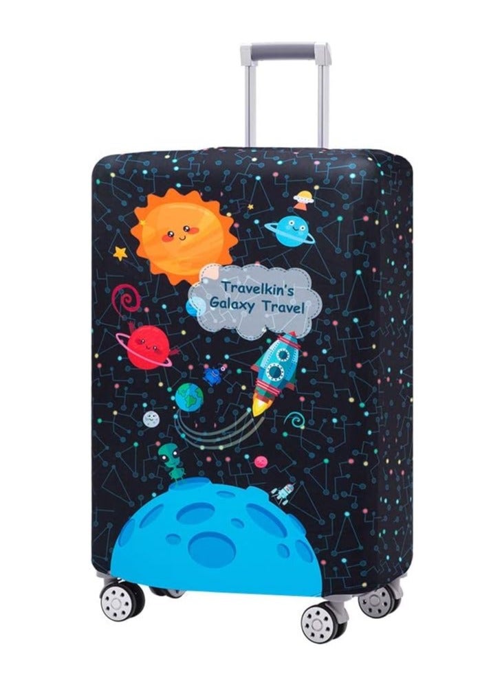 Excefore غطاء حقيبة سفر قابل للغسل في الماء، أغطية واقية من مادة الإسباندكس المرنة المضادة للخدش لحقيبة عربة مقاس 18-32 بوصة لرحلات العمل والمدرسة والاستخدام اليومي (م) - Image 2