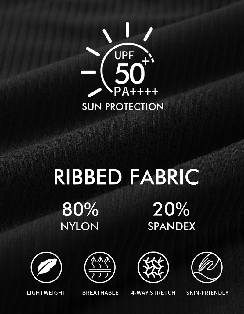 Charmo High Waisted Two Piece Swimsuit for Women Black Bikini Sets Ribbed Criss Cross Bathing Suit with Pockets - Image 5