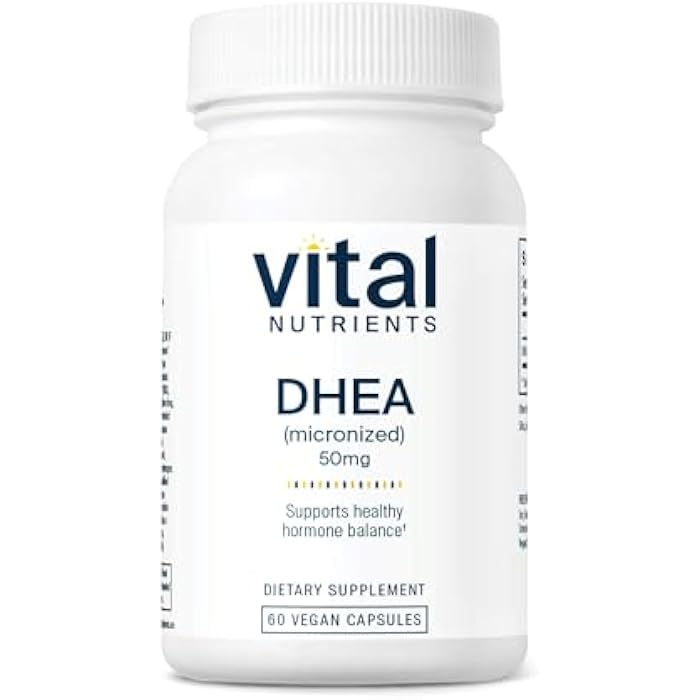 Vital Nutrients DHEA 50mg | Vegan Micronized DHEA Supplement for Women & Men| Supports Hormone Balance | Supports Healthy Metabolism of Sugar & Minerals | Gluten, Dairy, Soy Free | 60 Capsules - Image 1