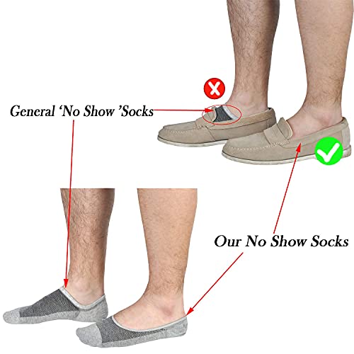 JORMATT 6 Pairs Mens Women Genuine No Show Socks Boys Sneaker Shoes Mesh Knit Low Cut Athletic Cotton Socks Non Slip, Men Shoe size 10-14 - Image 3