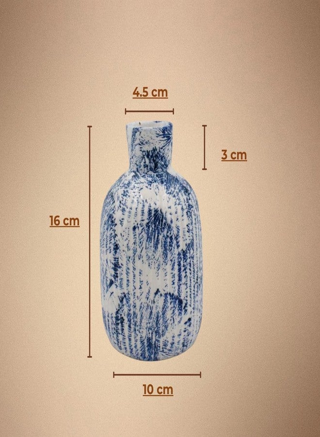 The Pottery Muse Ceramic Vase for Home Decoration, Small Cobalt Touch Ceramic Flower Vase, Dark Blue, Home Decor Accent with Unique Glazed Finish, Perfect for Living Room, Office or Gift - Image 3