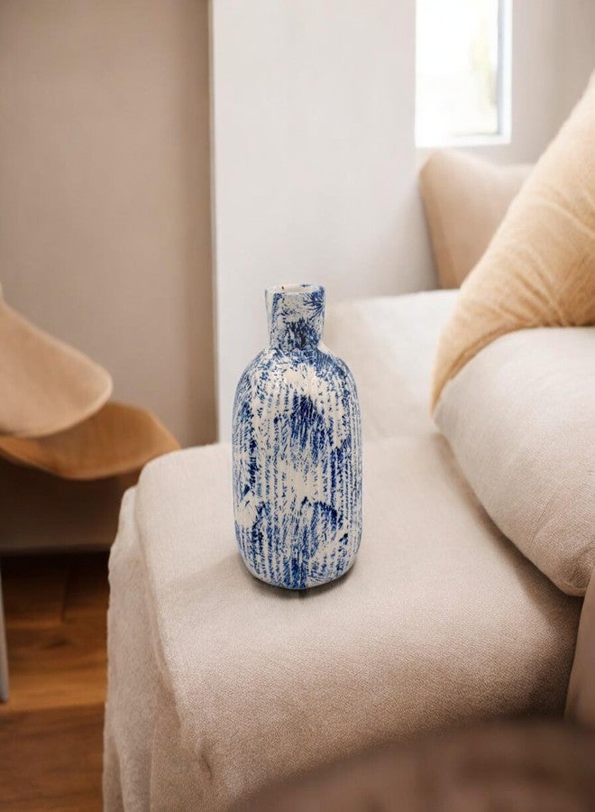 The Pottery Muse Ceramic Vase for Home Decoration, Small Cobalt Touch Ceramic Flower Vase, Dark Blue, Home Decor Accent with Unique Glazed Finish, Perfect for Living Room, Office or Gift - Image 2
