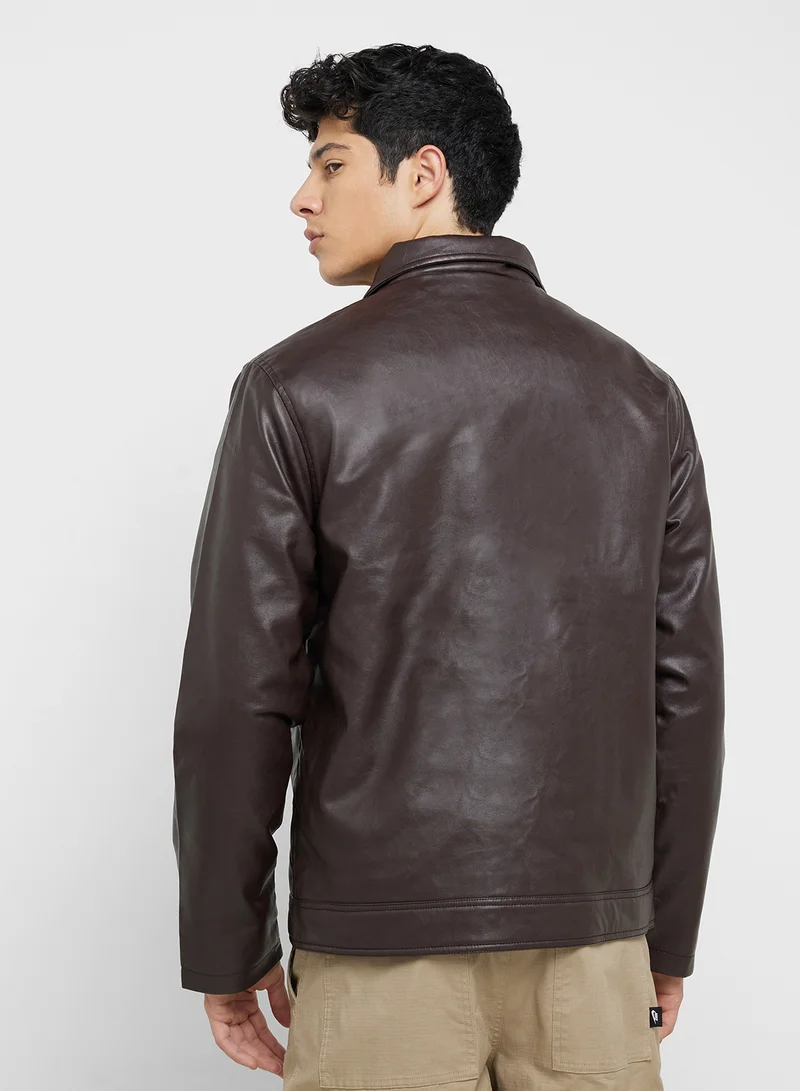 Seventy Five Pu Biker Jacket