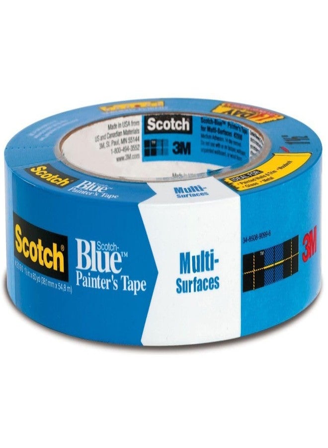 Scotch  3M Scotch-Blue 2090 Safe-Release Crepe Paper Multi-Surfaces Painters Masking Tape, 27 lbs/in Tensile Strength, 60 yds Length x 1-1/2" Width, Blue (Pack of 6)