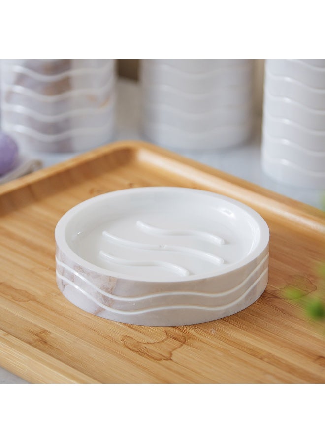 Home Box 4 Pcs Marble Look Bathroom Accessories Sets Complete With Soap Dispenser, Toothbrush Holder, Apothecary Jar, Tray, Home Apartment Modern Bathroom Decor Vanity Countertop - Image 5