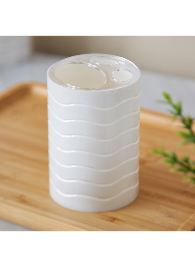 Home Box 4 Pcs Marble Look Bathroom Accessories Sets Complete With Soap Dispenser, Toothbrush Holder, Apothecary Jar, Tray, Home Apartment Modern Bathroom Decor Vanity Countertop - Image 4