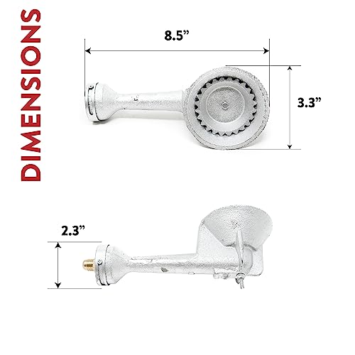 GasOne Propane High Pressure Cast-Iron Round Burner Head with Brass Fitting Orifice - Image 4
