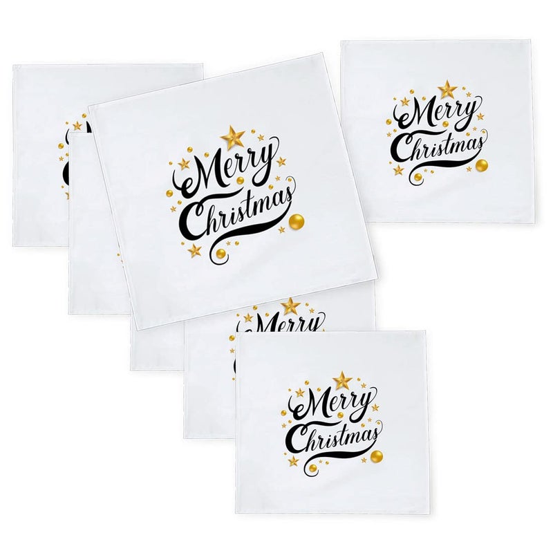 Khakee مناديل طاولة حرير بموضوع عيد الميلاد 6 قطع 10x10 لتزيين عيد الميلاد زينة عيد الميلاد هدية عيد الميلاد xmas21168 - Image 1