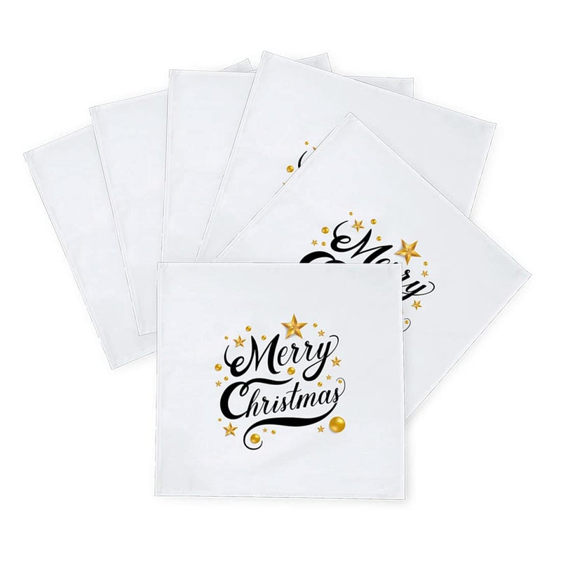 Khakee مناديل طاولة حرير بموضوع عيد الميلاد 6 قطع 10x10 لتزيين عيد الميلاد زينة عيد الميلاد هدية عيد الميلاد xmas21168 - Image 2