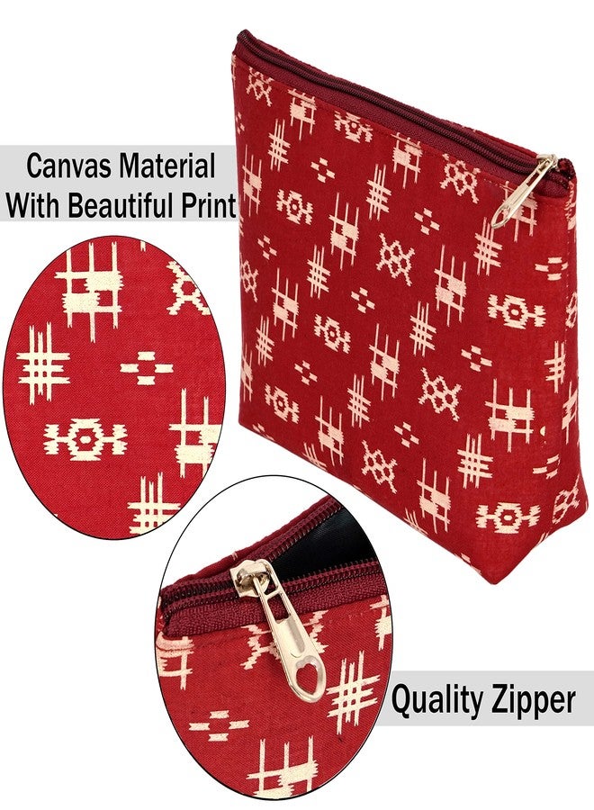 NISUN Set of 3 Multipurpose Travel Pouch, Pouch for Cosmetic Stuffs, Women Makeup Organizer Bag, Aesthetic and Trendy (Red) - Image 3