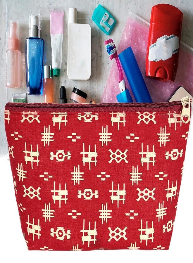 NISUN Set of 3 Multipurpose Travel Pouch, Pouch for Cosmetic Stuffs, Women Makeup Organizer Bag, Aesthetic and Trendy (Red) - Image 5