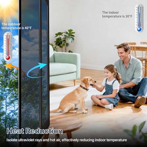 Bloss One Way Privacy Window Film, Reflective Window Tint for Home, Daytime Privacy Film See Out Not in, Sun Blocking Anti UV Windows Coverings with 3 Tools (Black Silver, 17.7"x78.7") - Image 4