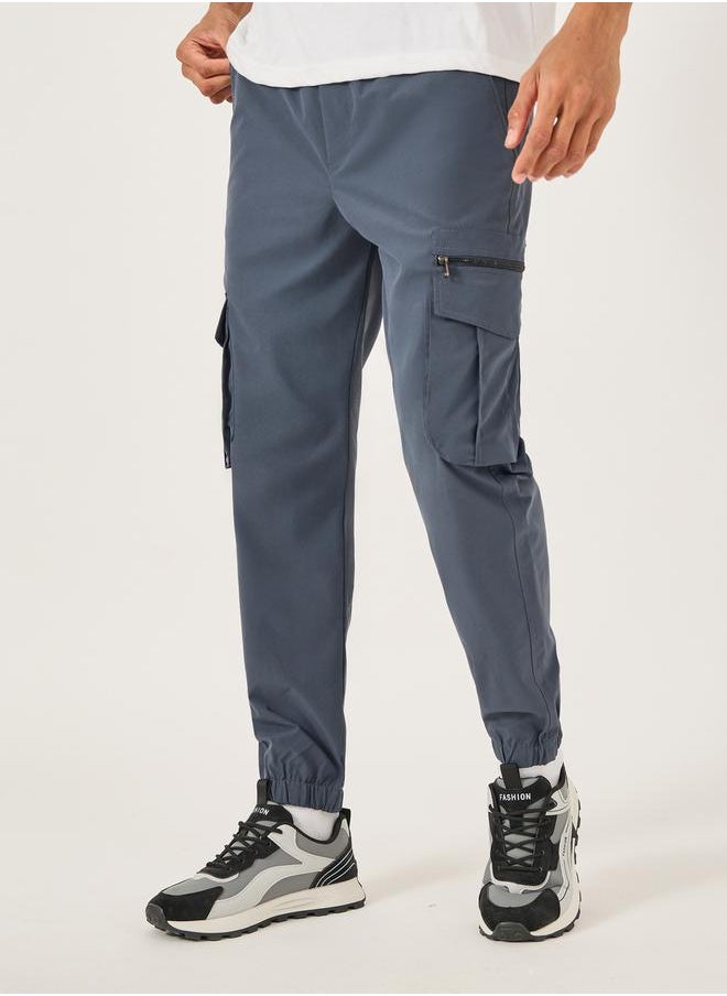 Fort Collins Mid Rise Regular Fit Joggers with Drawstring by Styli  - Image 1