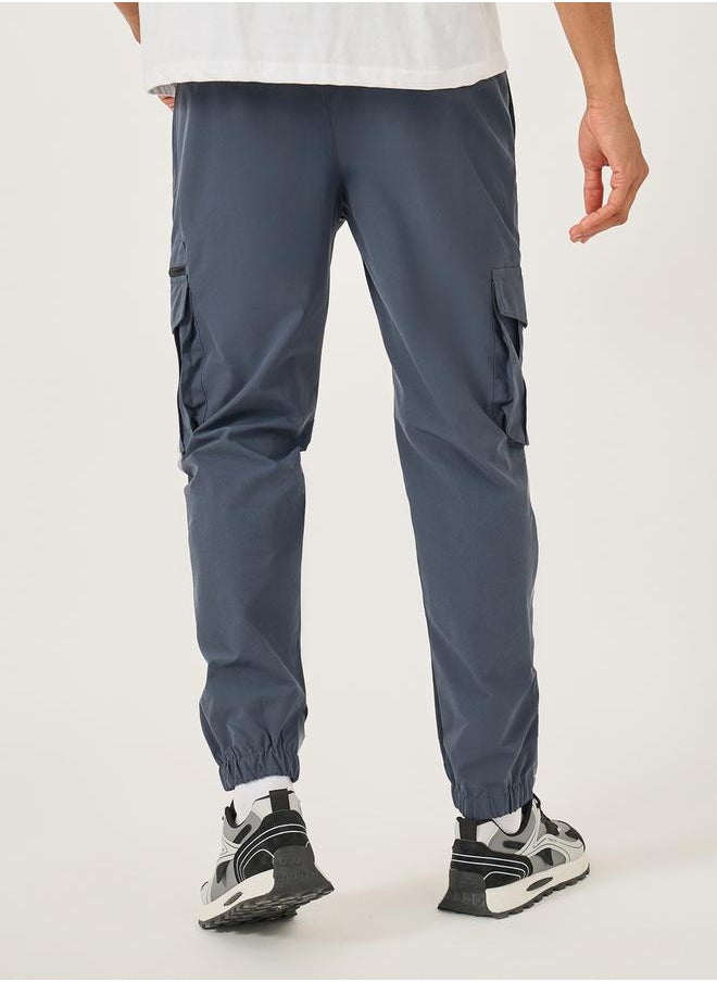 Fort Collins Mid Rise Regular Fit Joggers with Drawstring by Styli  - Image 4
