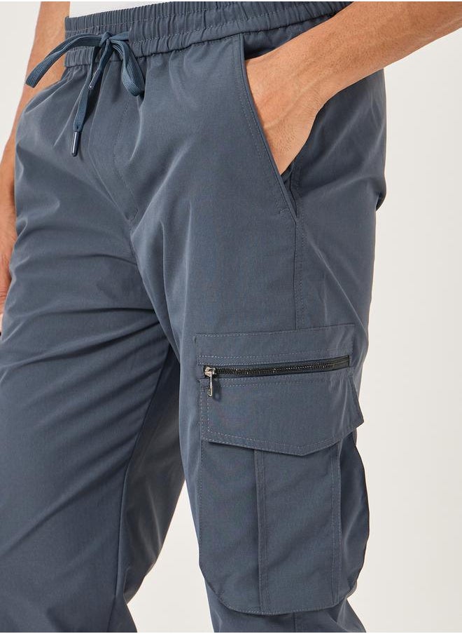 Fort Collins Mid Rise Regular Fit Joggers with Drawstring by Styli  - Image 3