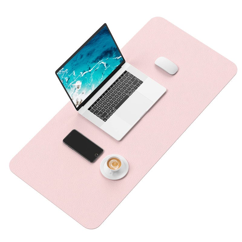 Hsurbtra Desk Pad, 30" x 14" PU Leather Desk Mat, XL Extended Mouse Pad, Waterproof Desktop Blotter Protector, Non-Slip Ultra Thin Large Laptop Keyboard Writing Mat for Office Home, Pink - Image 2