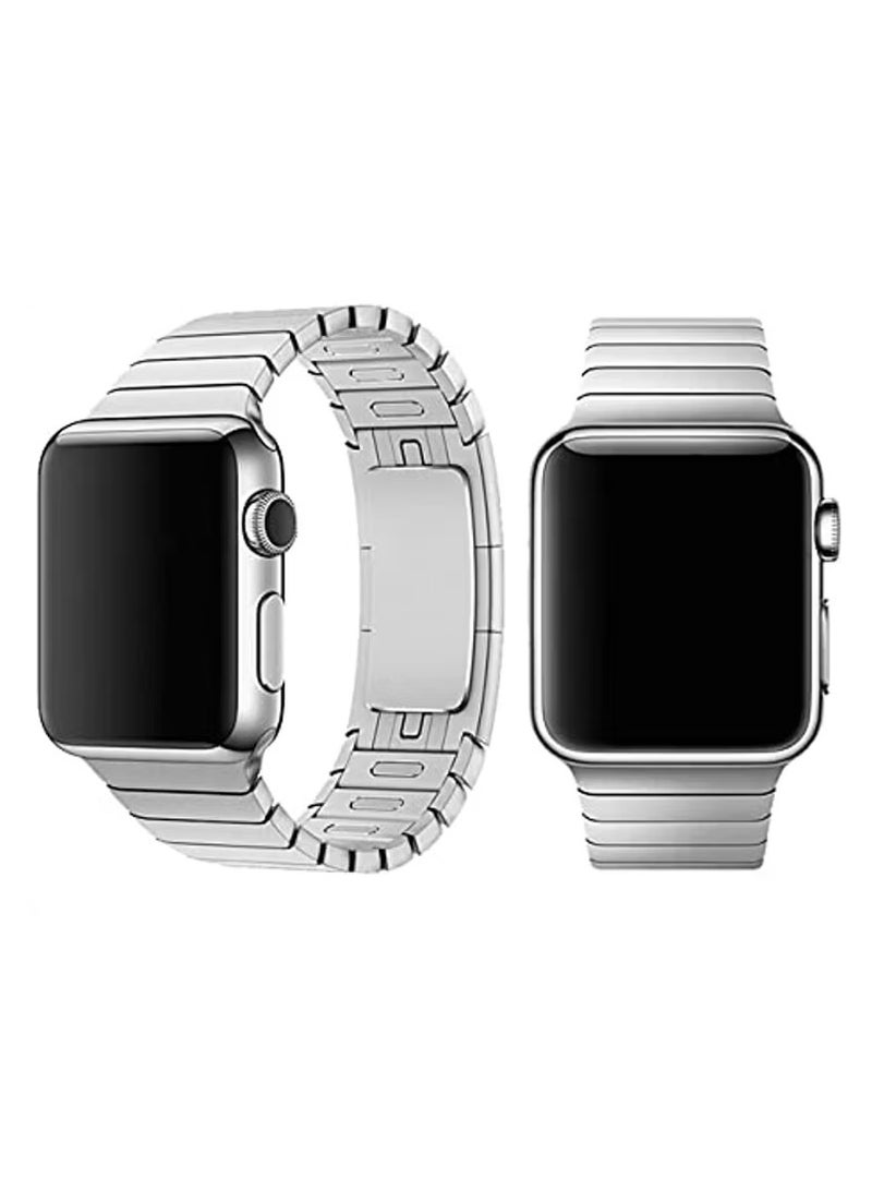 Devia Elegant Series Watch Band Compatible with Apple Watch 42/44mm / Water-Resistant / Replacement Wrist Band Strap Suitable for Apple Smart Watch in 5 Generation (1/2/3/4/5) - Silver - Image 1